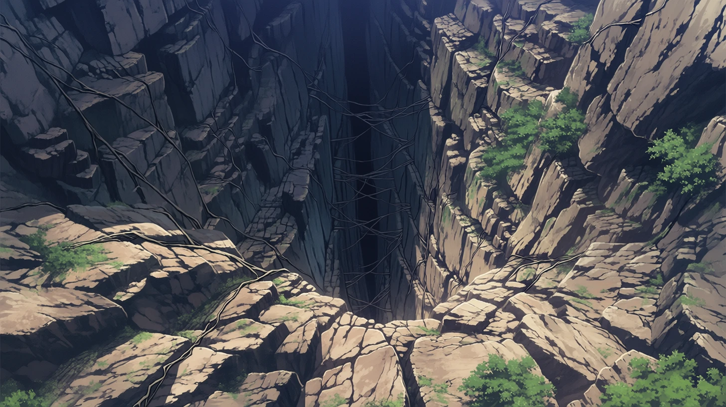 切り立った渓谷